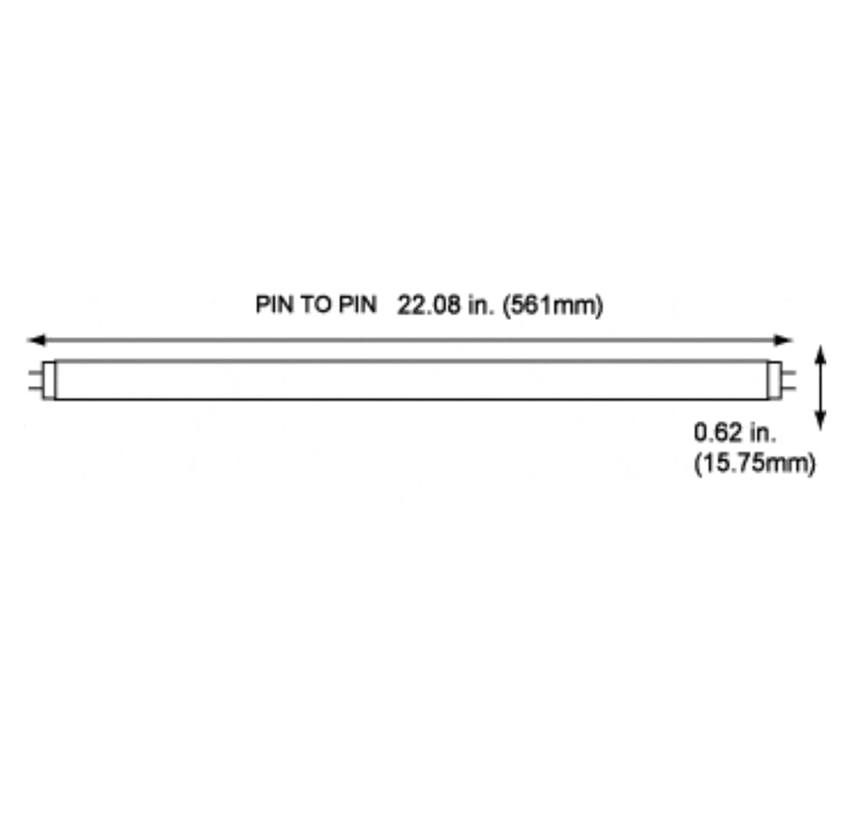 14W 4100K Cool White T5 Fluorescent Bulb 24 Inch G5 Bipin Base Pack of 10 L4990