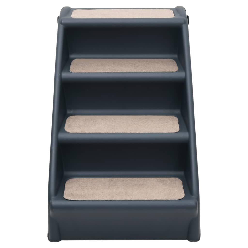 Folding 4-Step Dog Stairs Dark Gray M8381