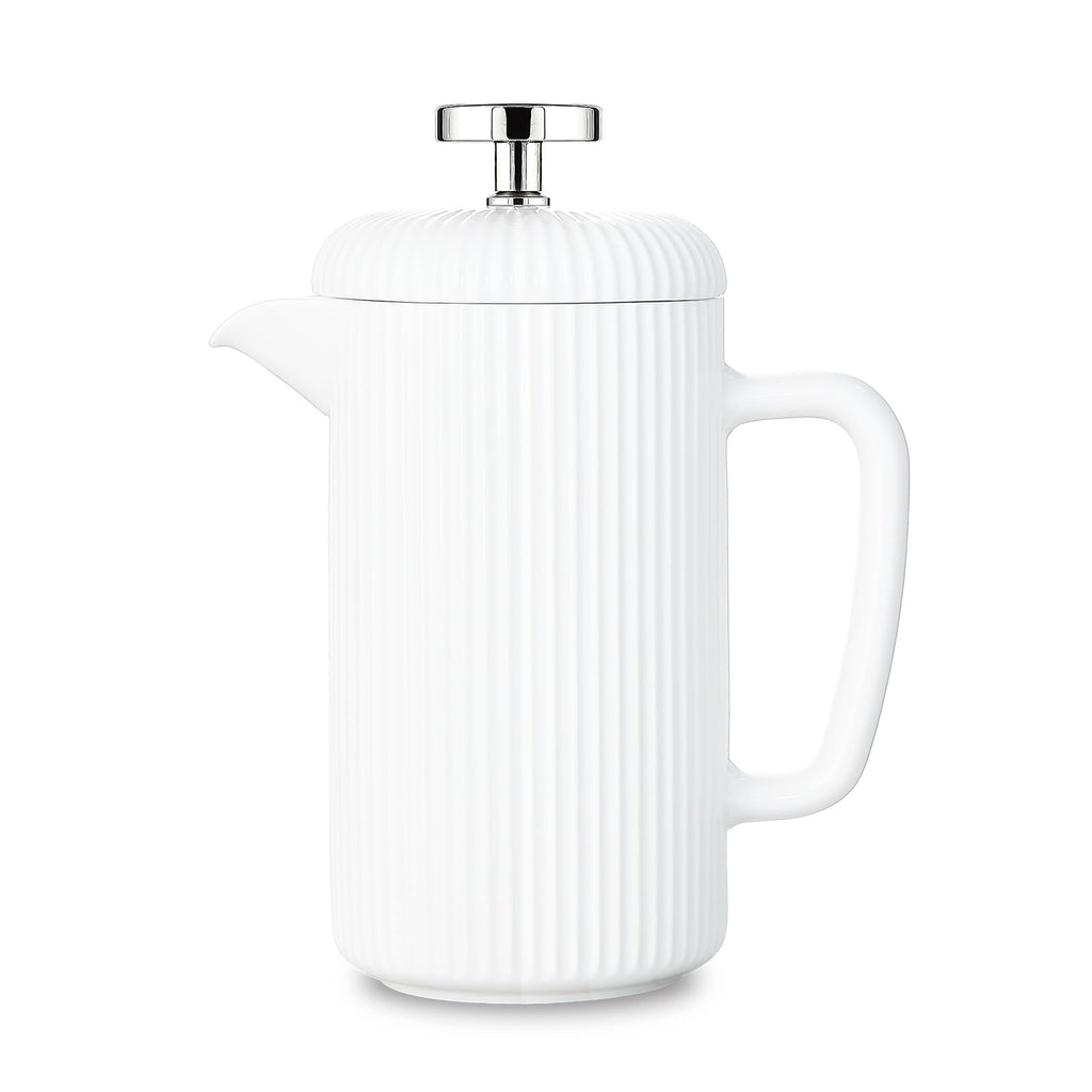 Porcelain French Press 22 fl oz Coffee Tea Maker with Stainless Steel Plunger Ivory I497699
