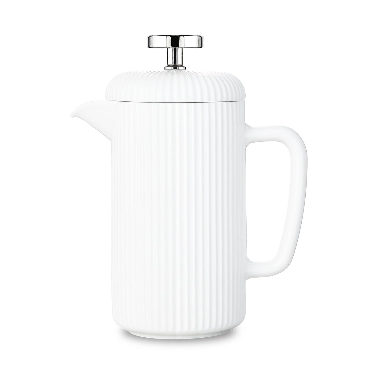 Porcelain French Press 22 fl oz Coffee Tea Maker with Stainless Steel Plunger Ivory I497699