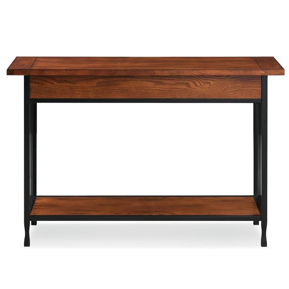 Industrial Wood Console Table with 2 Drawers and Storage Shelf N671