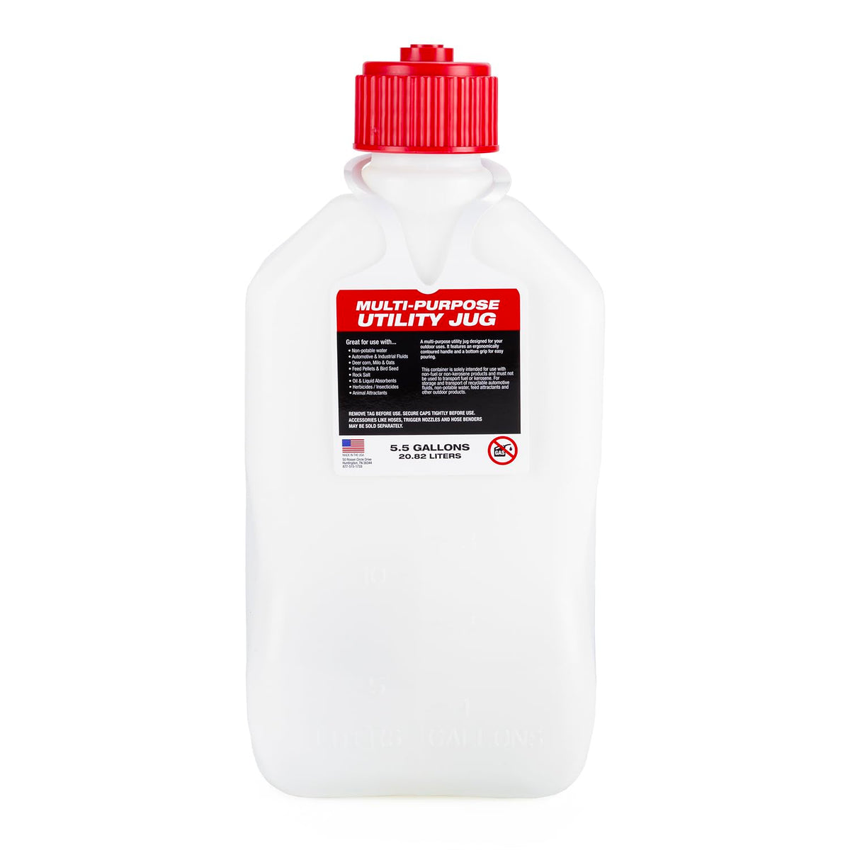5.5 Gallon Square Motorsport Jug with Standard Hose 2 Pack J613
