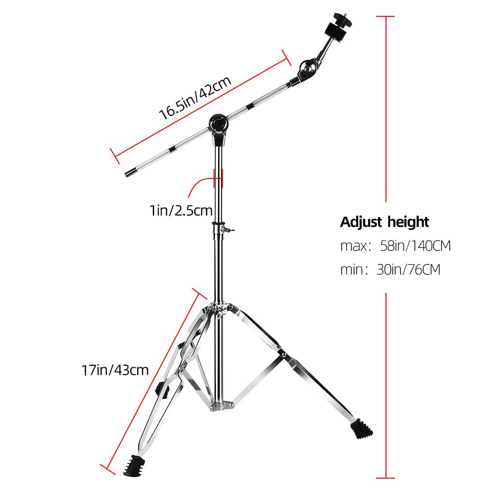 Adjustable Boom and Straight Cymbal Stand with Drum Sticks Holder L9459