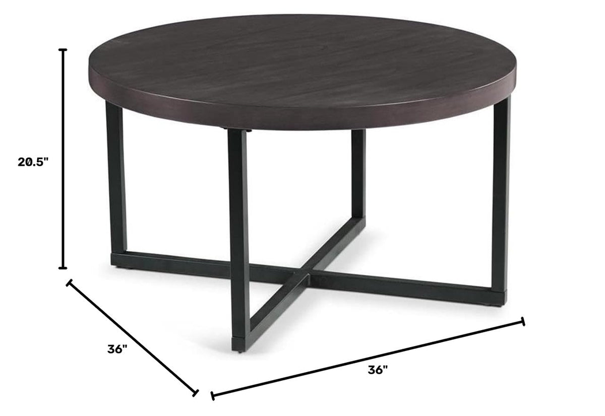 Round Coffee Table Set with 4 Gray Linen Stools V6952