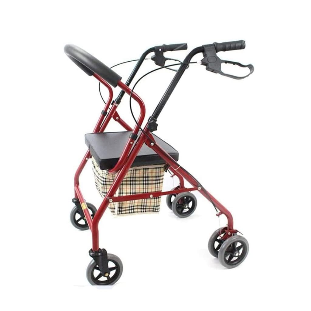 Compact Folding Rolling Walker with Padded Seat and Carry Bag F932781