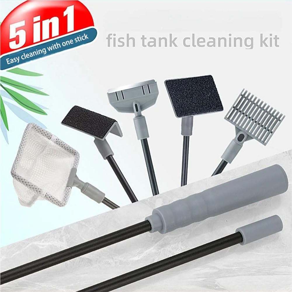 5 in 1 Aquarium Cleaning Tool Kit with Extension Handle H7006