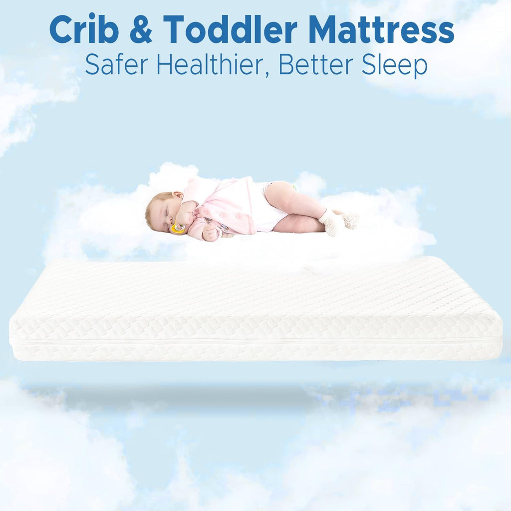Crib Mattress, Dual Sided Memory Foam Toddler Bed Mattress J3959