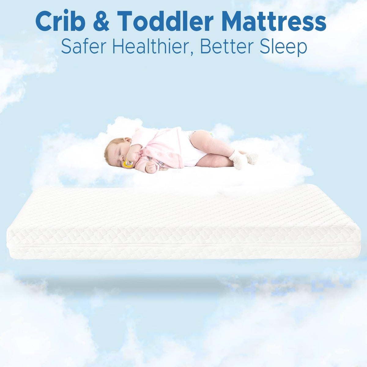 Crib Mattress, Dual Sided Memory Foam Toddler Bed Mattress J3959