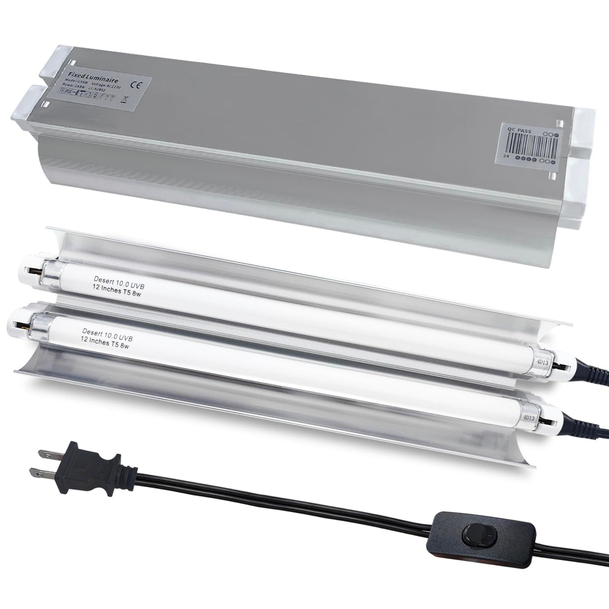 16 Watts 12 Inches T5 10.0 UVB Reptile Light Fixture P912