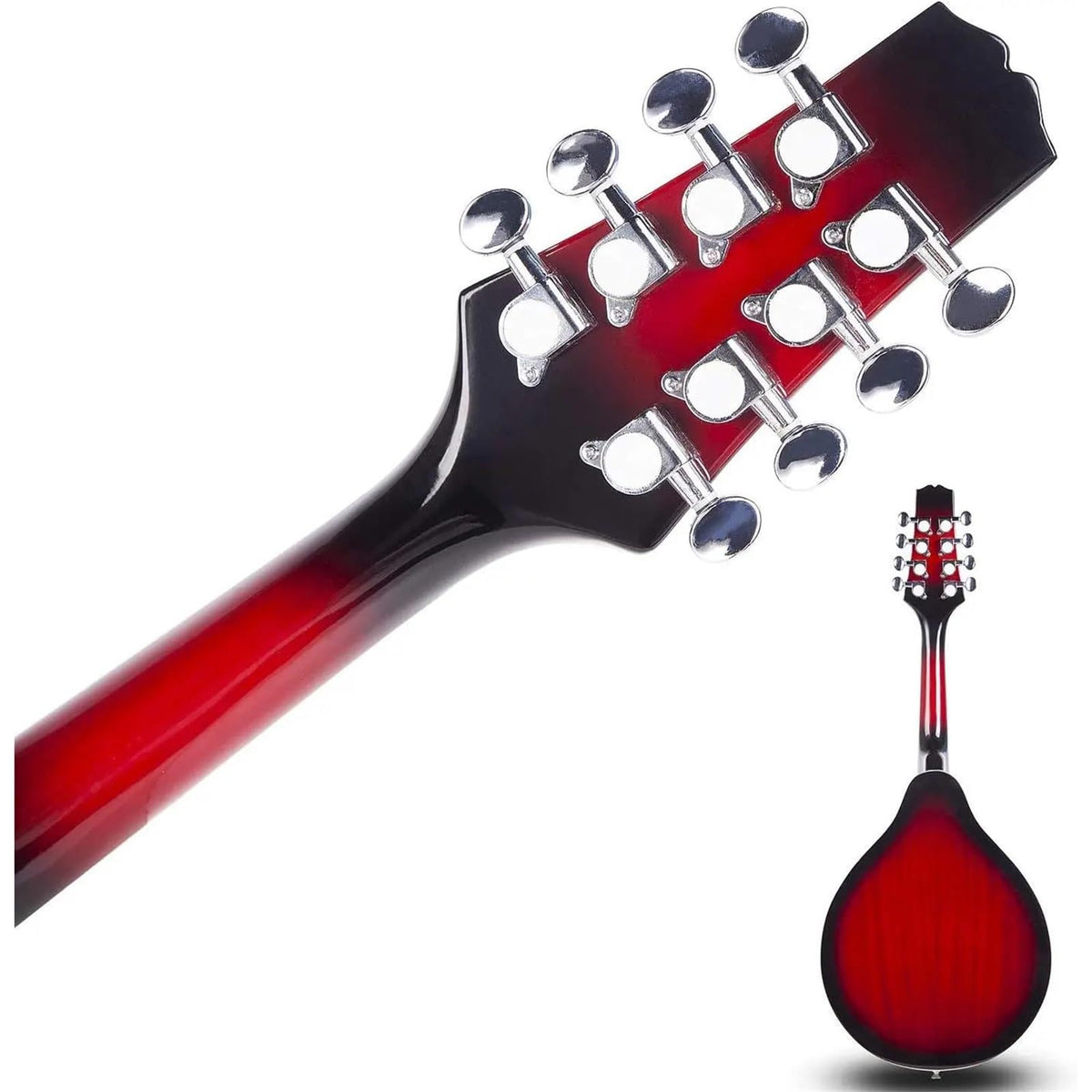 Acoustic Electric Mandolin Instrument Vintage Red Sunburst Mahogany Wood V386938