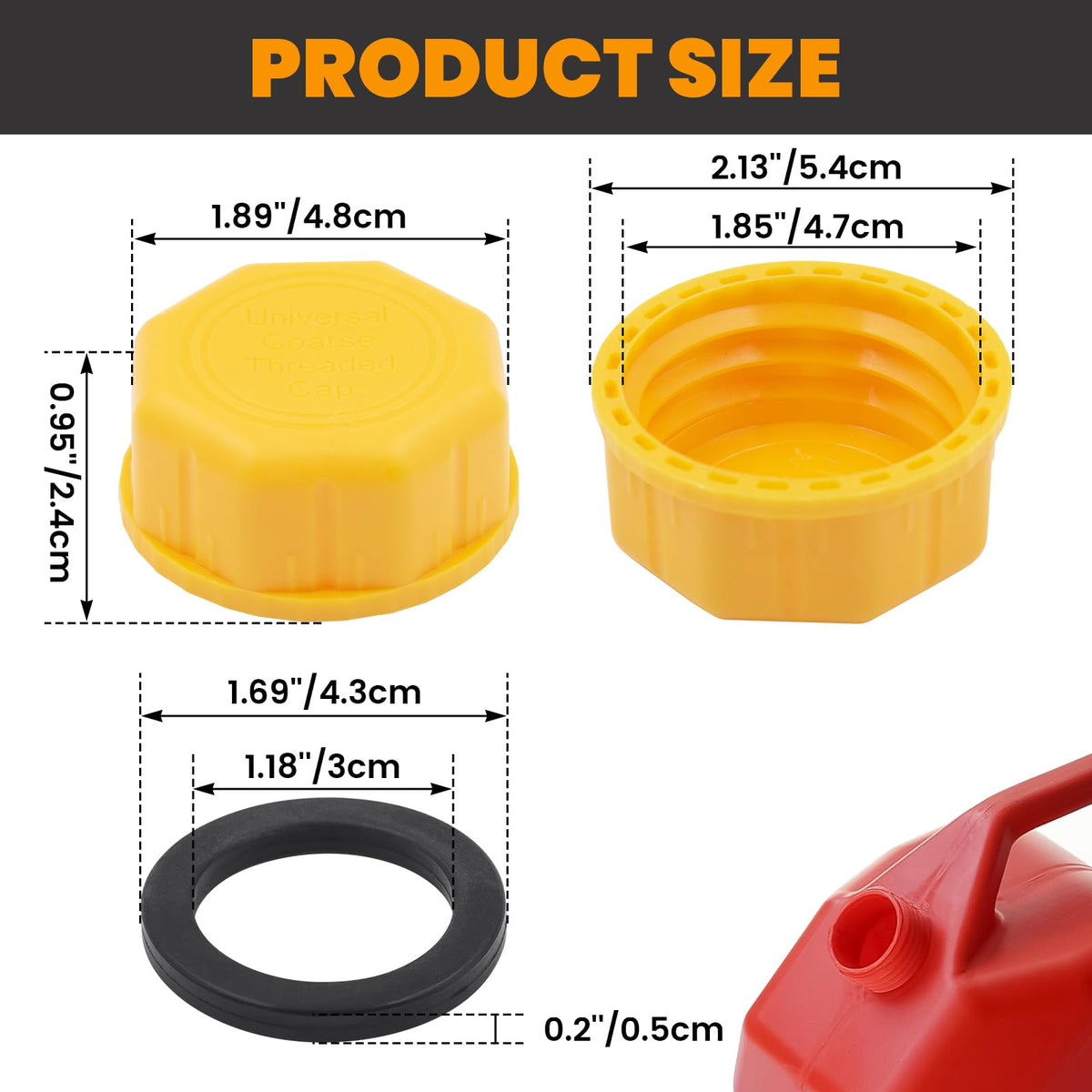 4 Pack 5 Gal Gas Can Replacement Caps X350