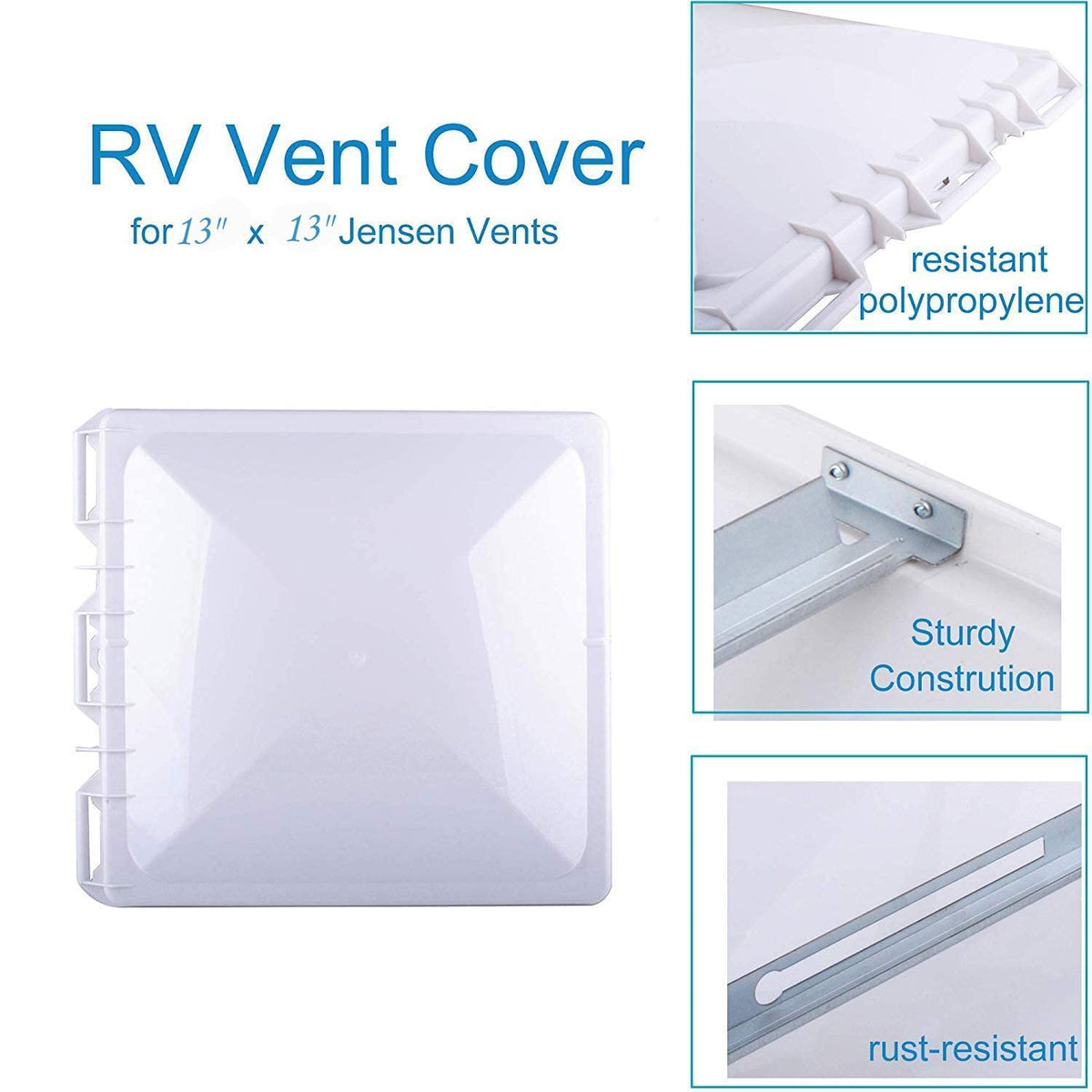 White 13" x 13" RV Roof Vent Cover Replacement V74220