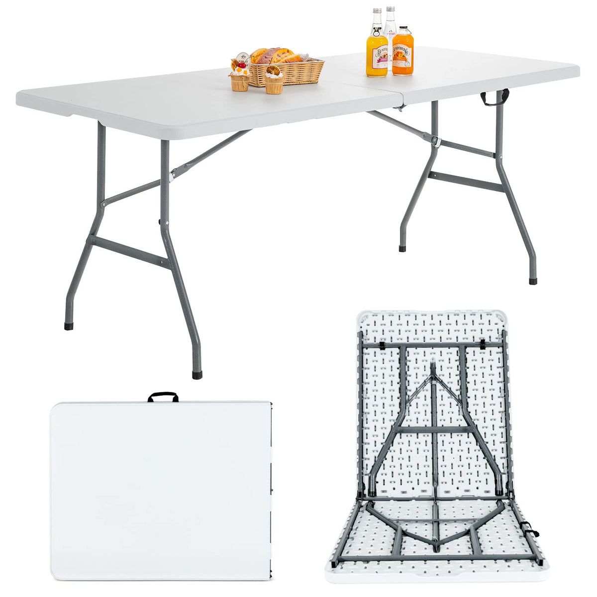 6ft White Folding Table V201165