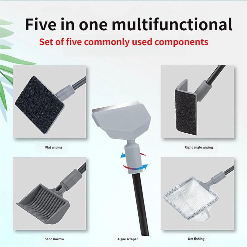 5 in 1 Aquarium Cleaning Tool Kit with Extension Handle H7006