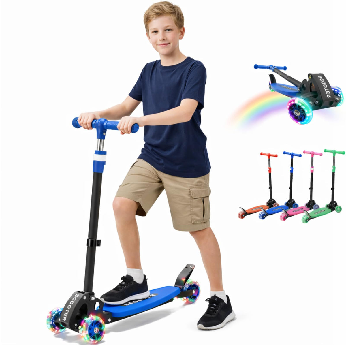 3 Wheel Kids Scooter with LED Light-Up Wheels Y375