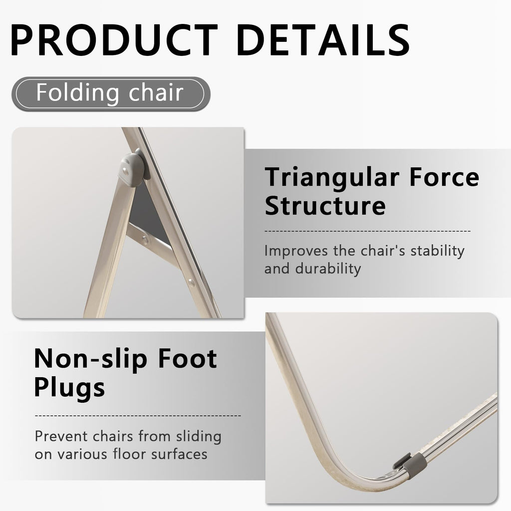 Folding Chair, 6 Pack Plastic Chair, White T349