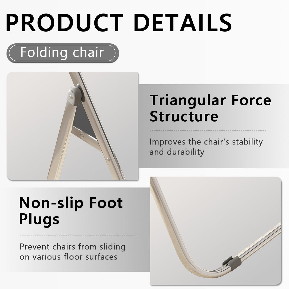 Folding Chair, 6 Pack Plastic Chair, White T349