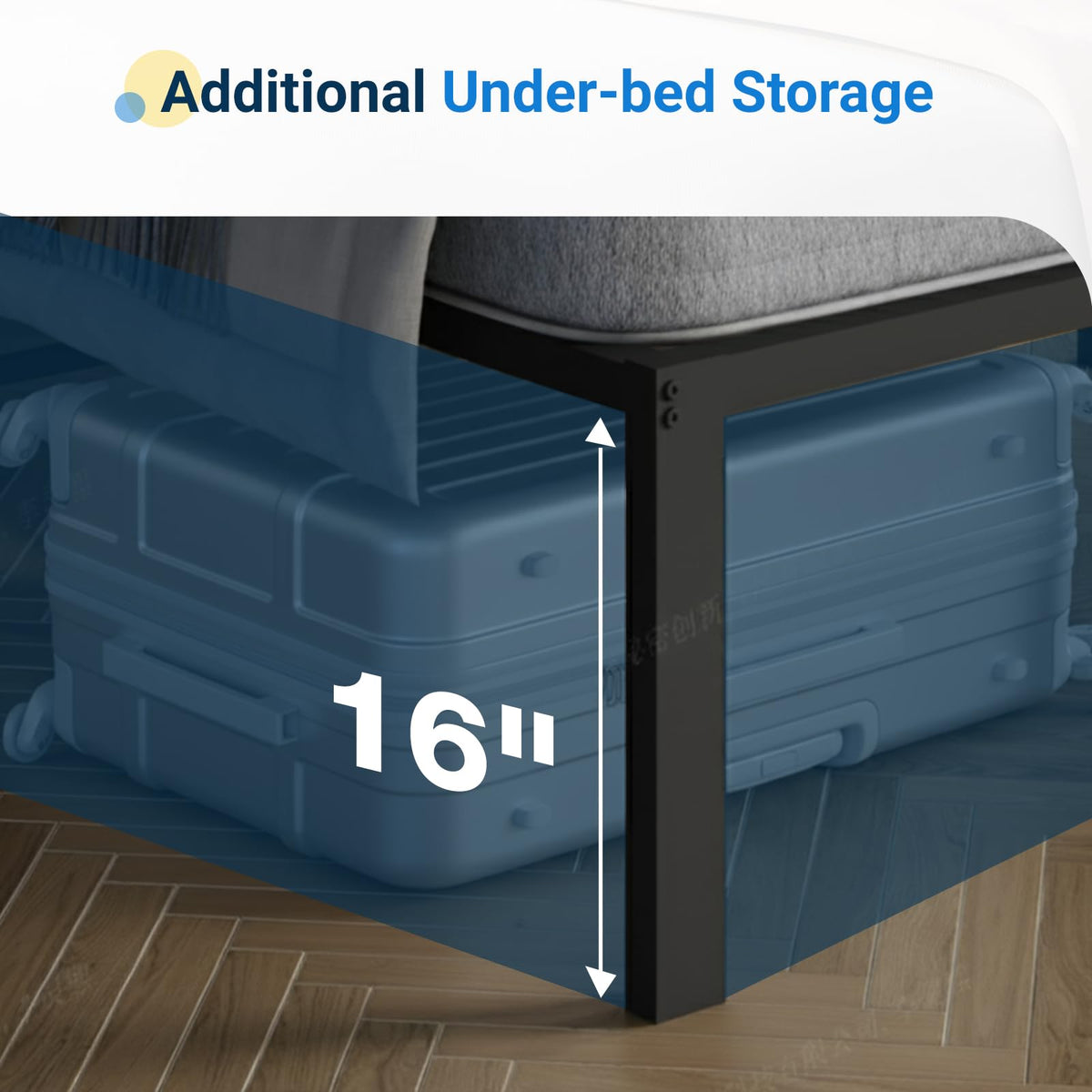 18 Inch Full Size Metal Platform Bed Frame with Headboard O9900