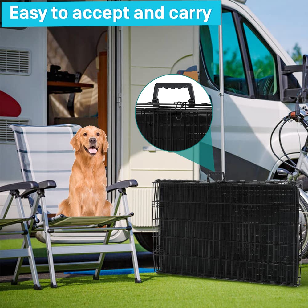 48 Inch Double-Door Dog Crate with Tray & Divider X861