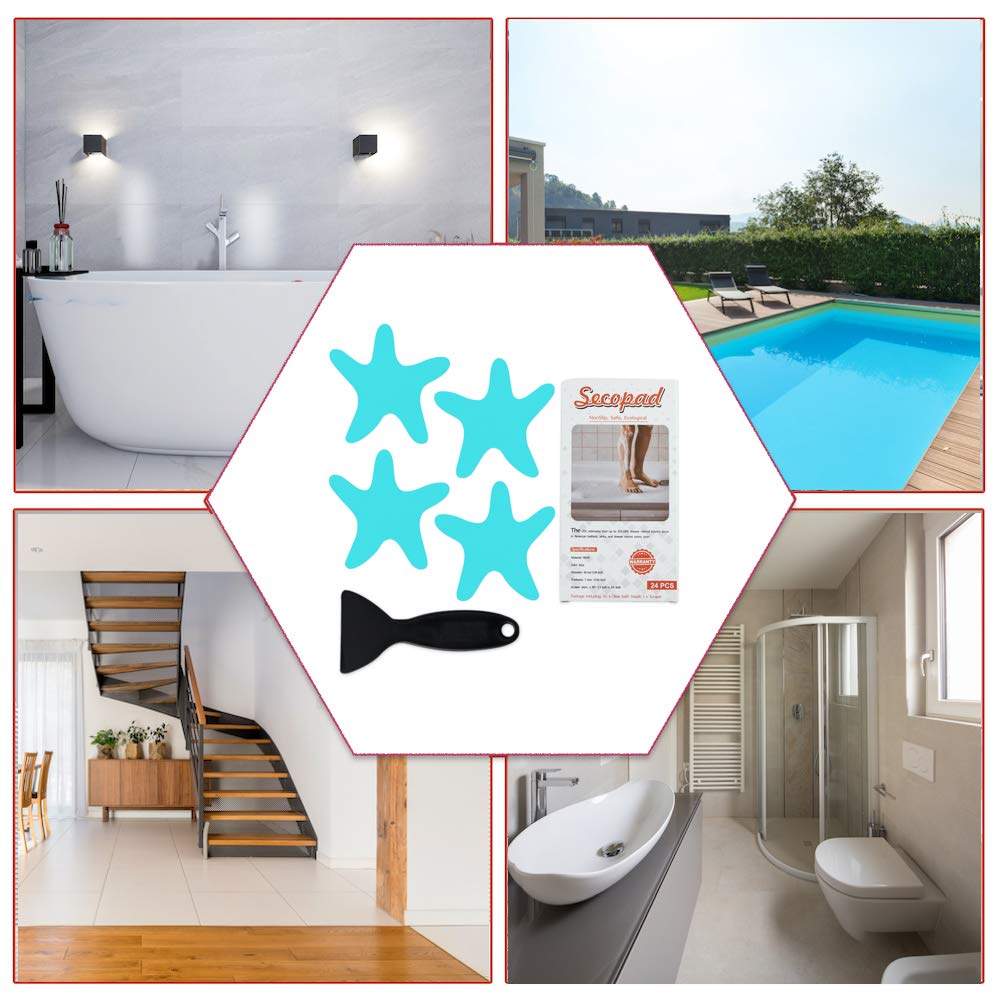 Blue Non Slip Bathtub Stickers 24PCS Y4210
