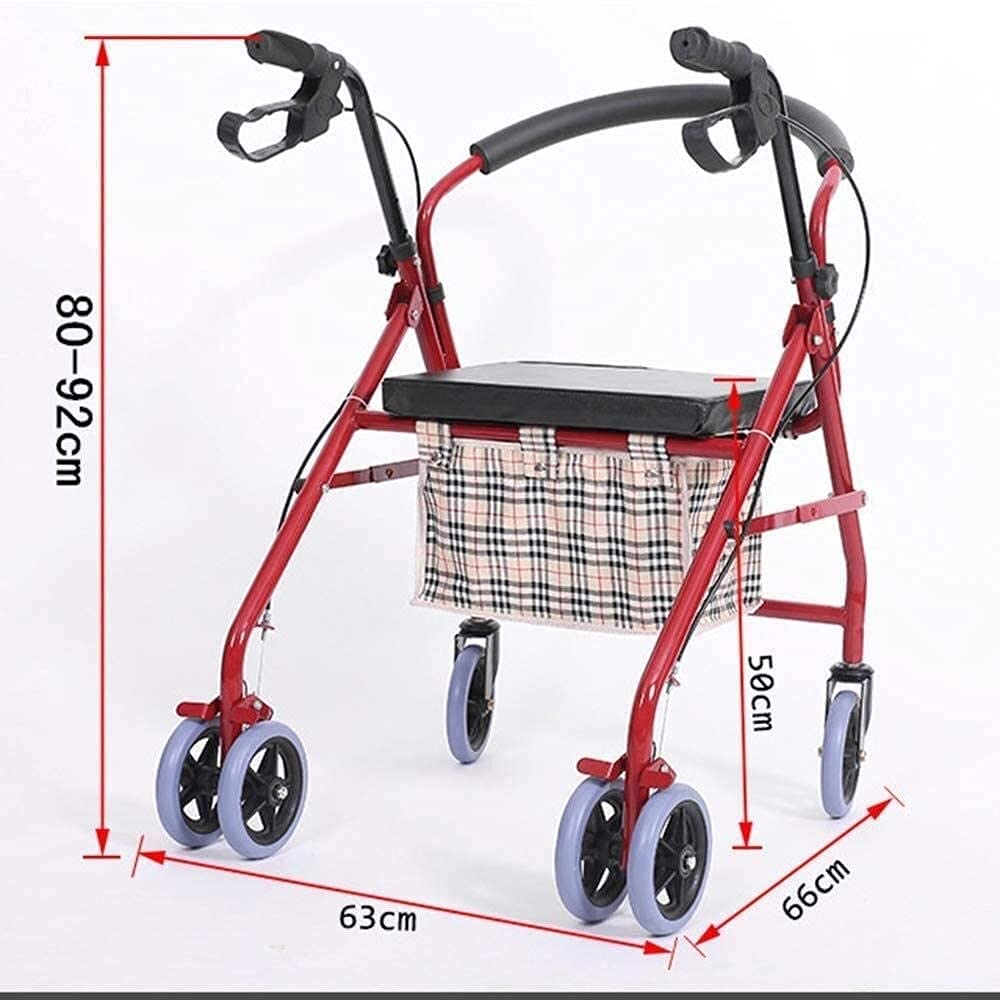 Compact Folding Rolling Walker with Padded Seat and Carry Bag F932781