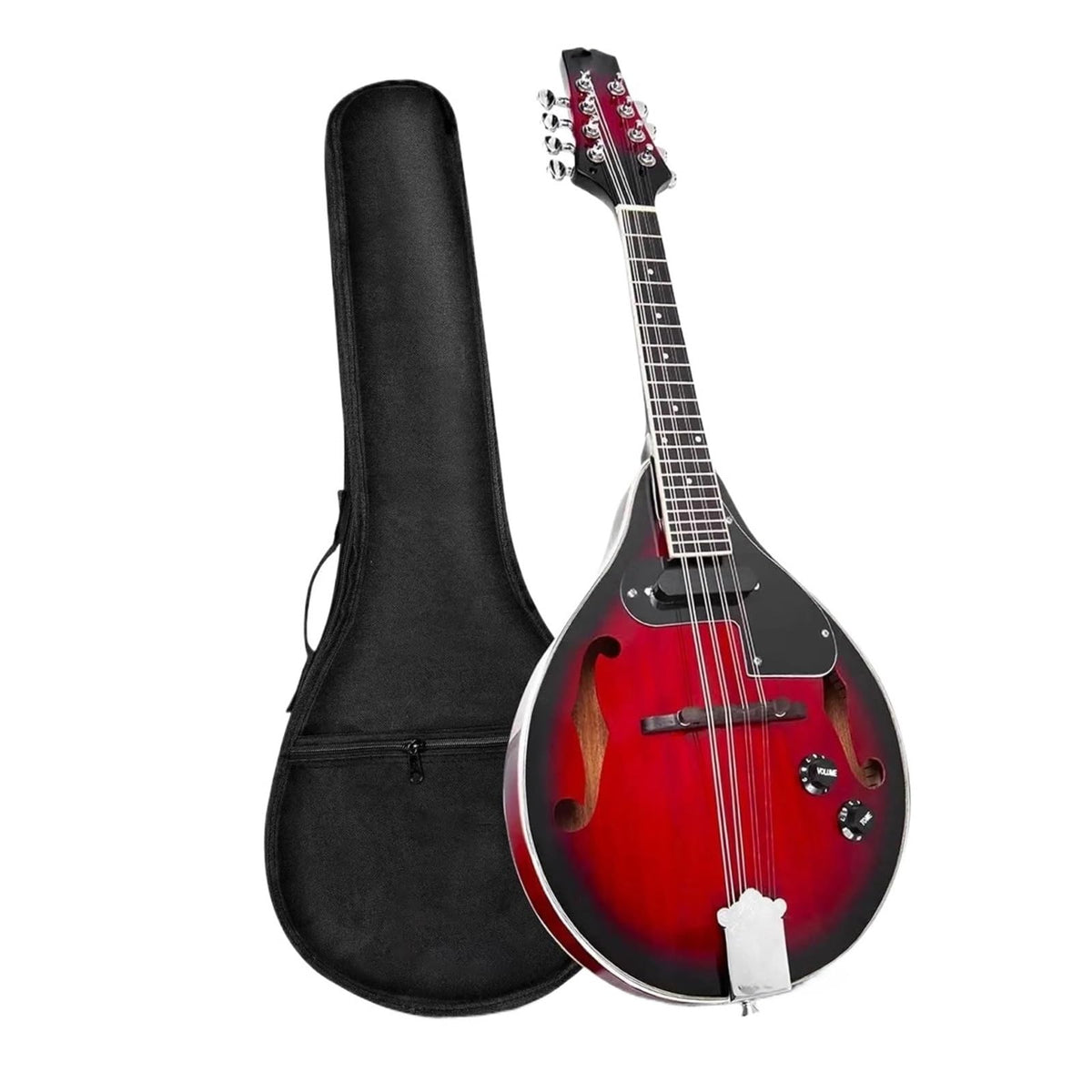 Acoustic Electric Mandolin Instrument Vintage Red Sunburst Mahogany Wood V386938