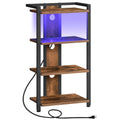 4-Tier Media Stand with Charging Station & LED Light A76236