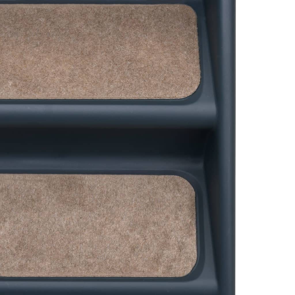Folding 4-Step Dog Stairs Dark Gray M8381
