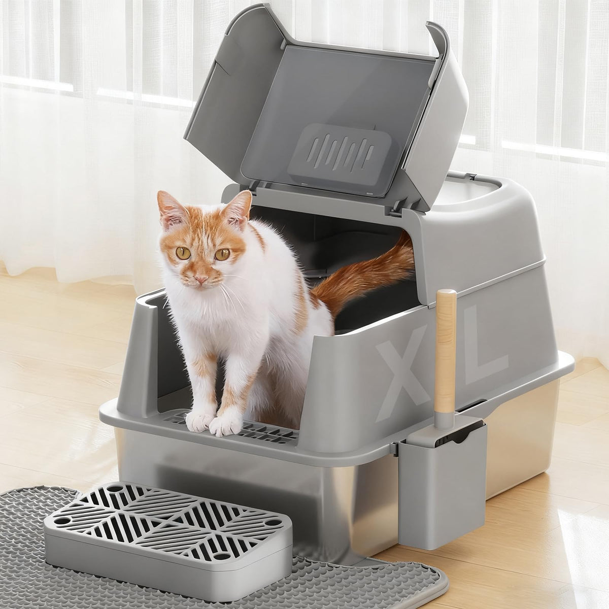 Stainless Steel Cat Litter Box 40L E352