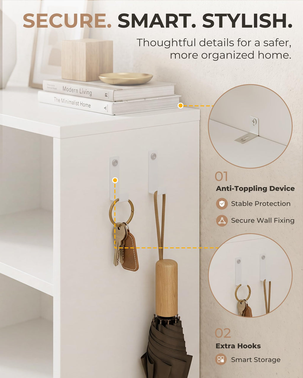 Narrow Shoe Storage Cabinet with 3 Flip Drawers M66245