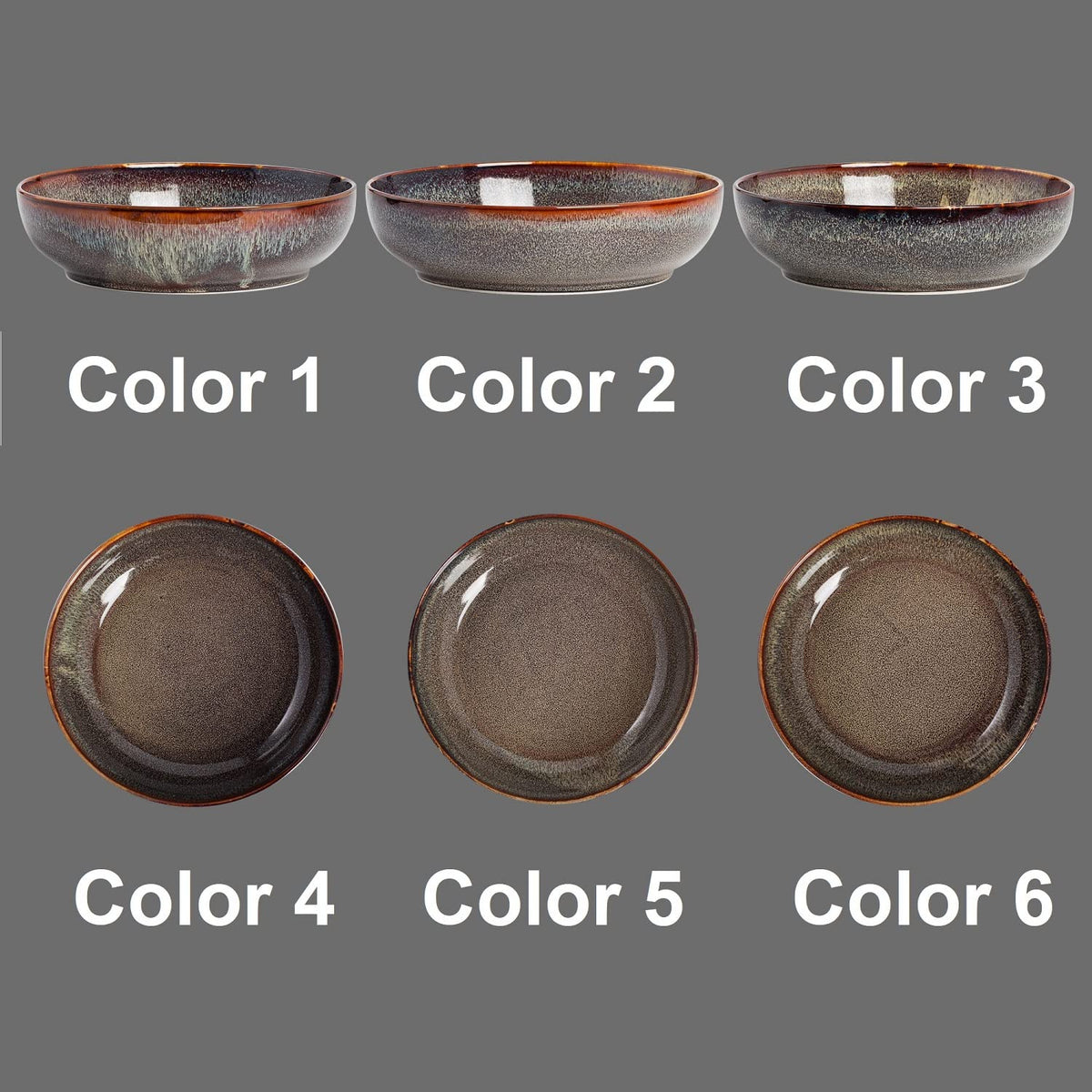 Ceramic bowls set of 4 8" Caramel Brown P204456