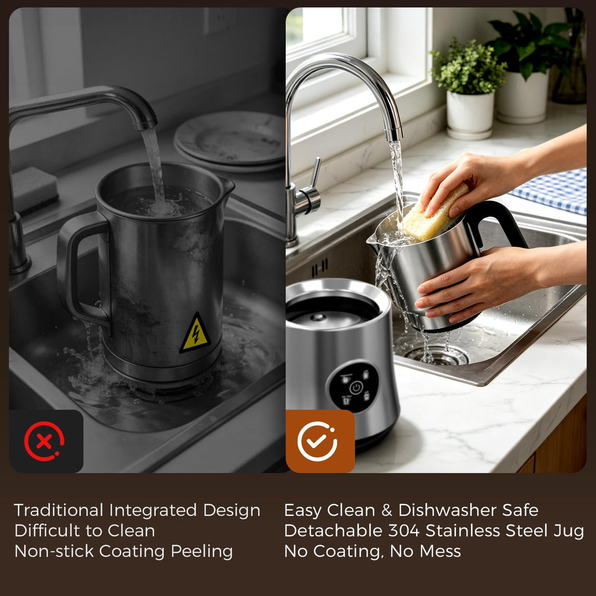 4-in-1 Electric Milk Frother and Steamer with Stainless Steel Jug C572799
