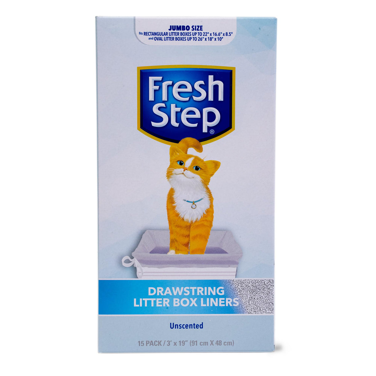 Unscented Drawstring Cat Litter Box Liners, 15 Ct R473