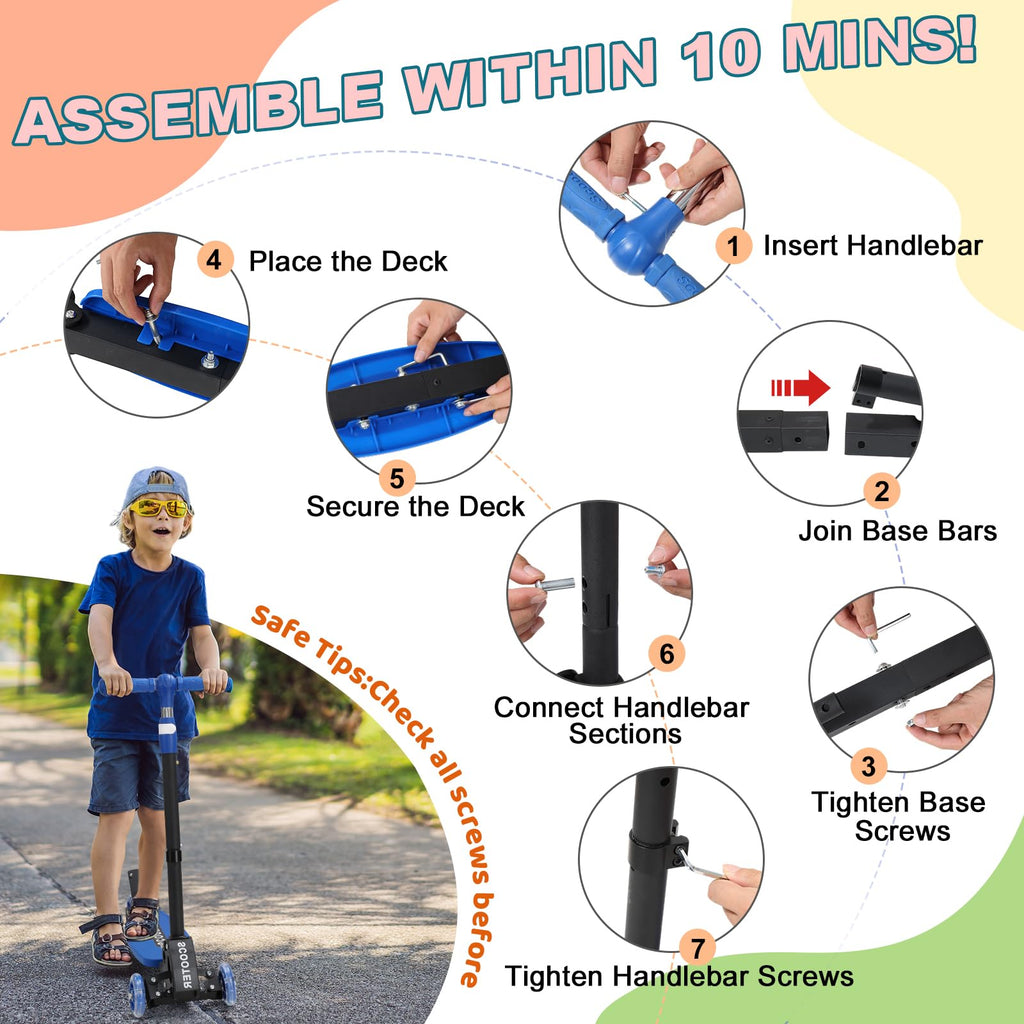 3 Wheel Kids Scooter with LED Light-Up Wheels Y375