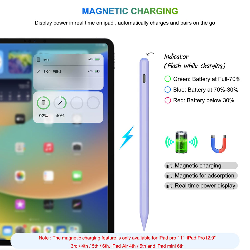 Magnetic Wireless Charging Pencil 2nd Gen Purple X618