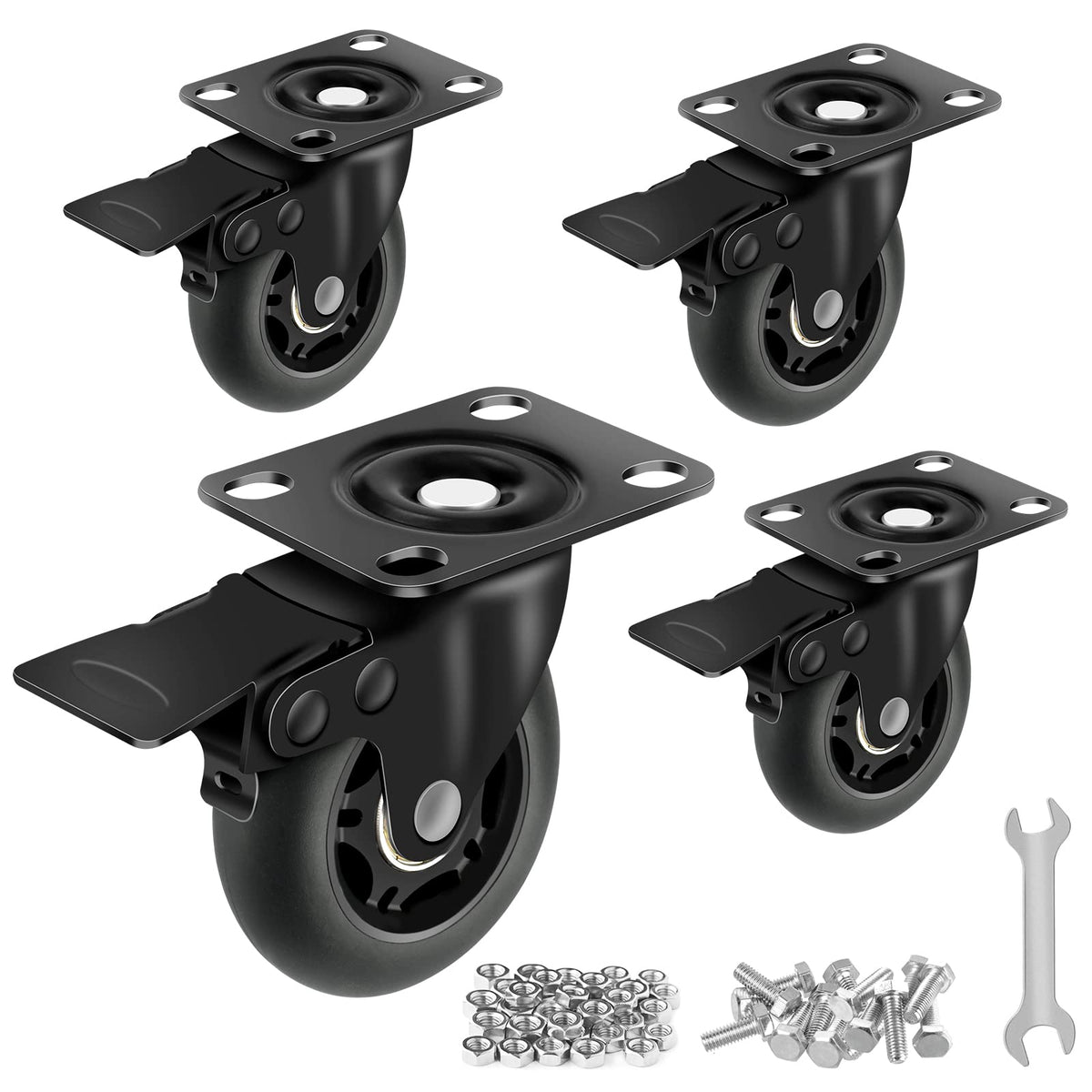 3” Lock Casters Set of 4 Heavy Duty I5326