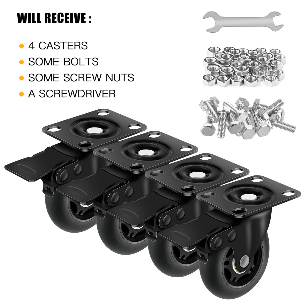 3” Lock Casters Set of 4 Heavy Duty I5326