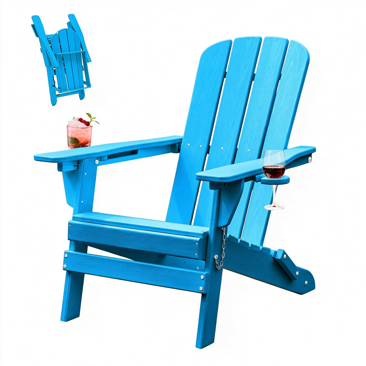 Folding Adirondack Chair with 2 Cup Holders A822755