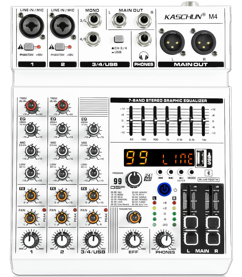 4-Channel Bluetooth Audio Mixer with XLR USB Interface T753730