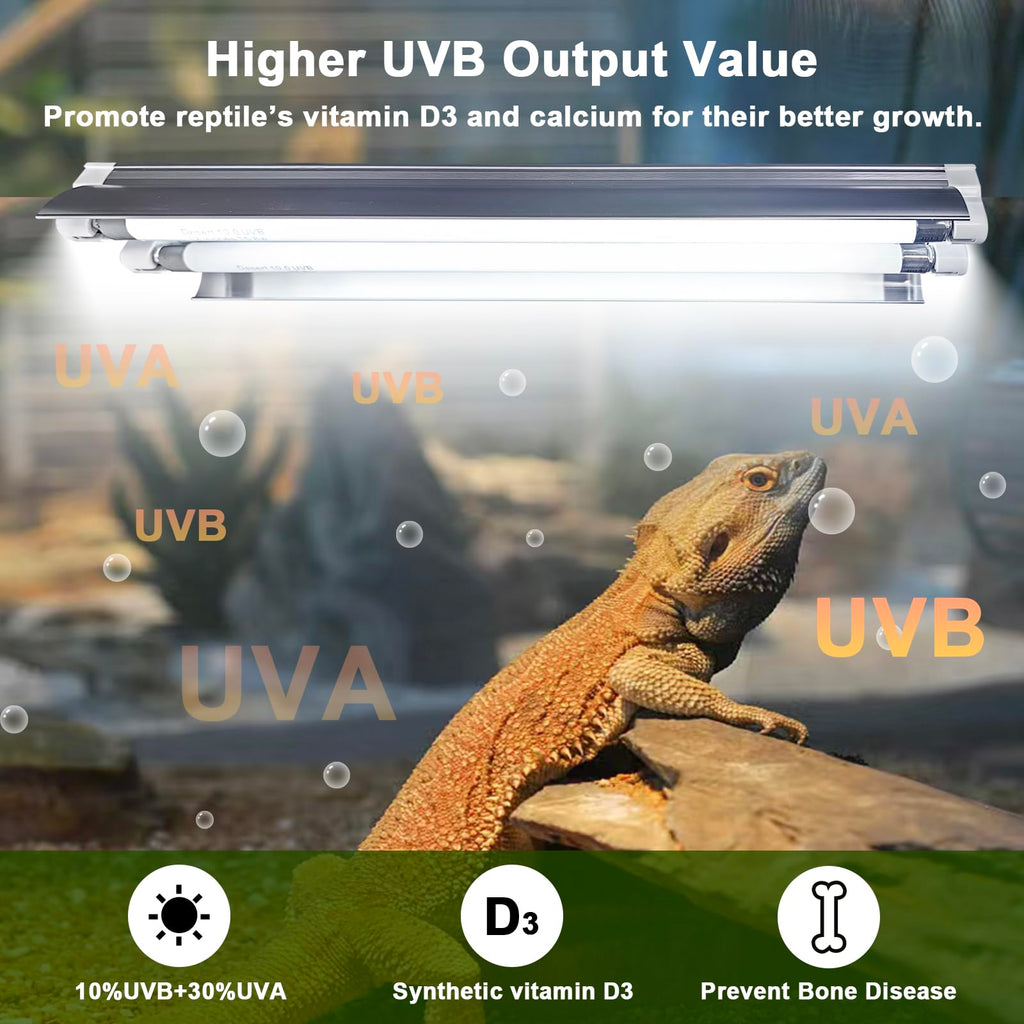 16 Watts 12 Inches T5 10.0 UVB Reptile Light Fixture P912