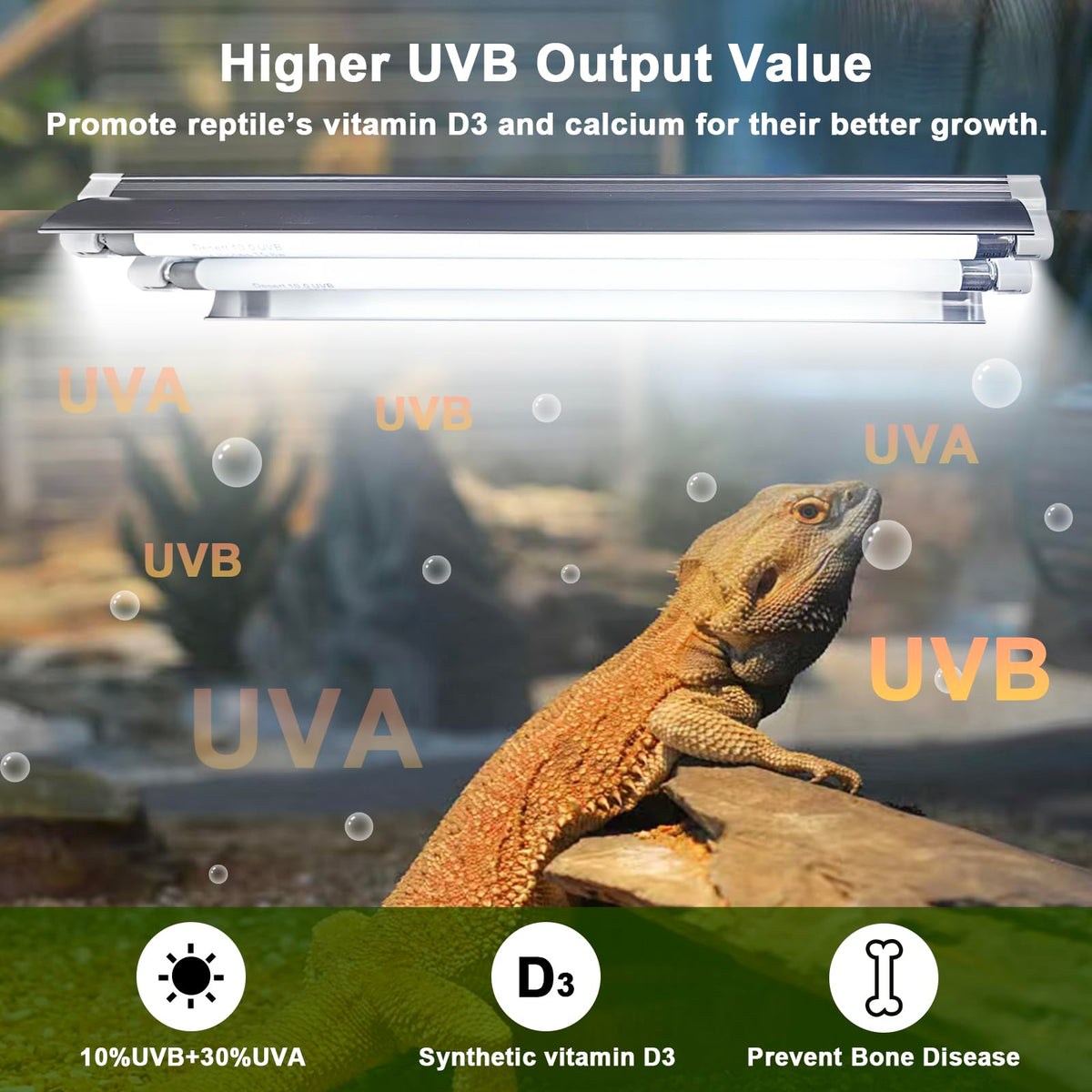 16 Watts 12 Inches T5 10.0 UVB Reptile Light Fixture P912