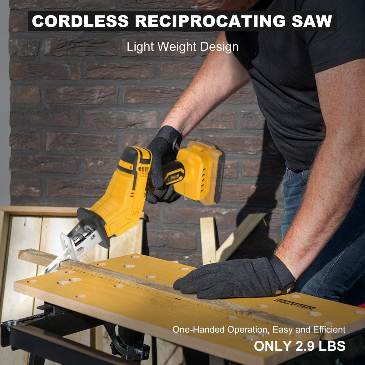 Cordless Reciprocating Saw 0-3500 SPM Variable Speed 4 Saw Blades E883