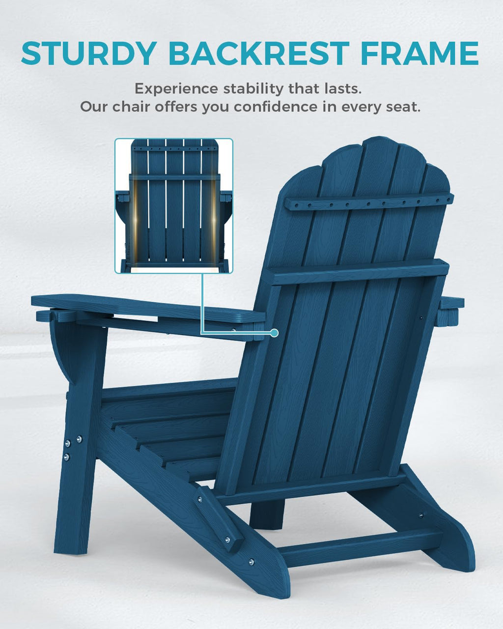 Folding Adirondack Chairs Set of 4 with 2 Cup Holders R411543