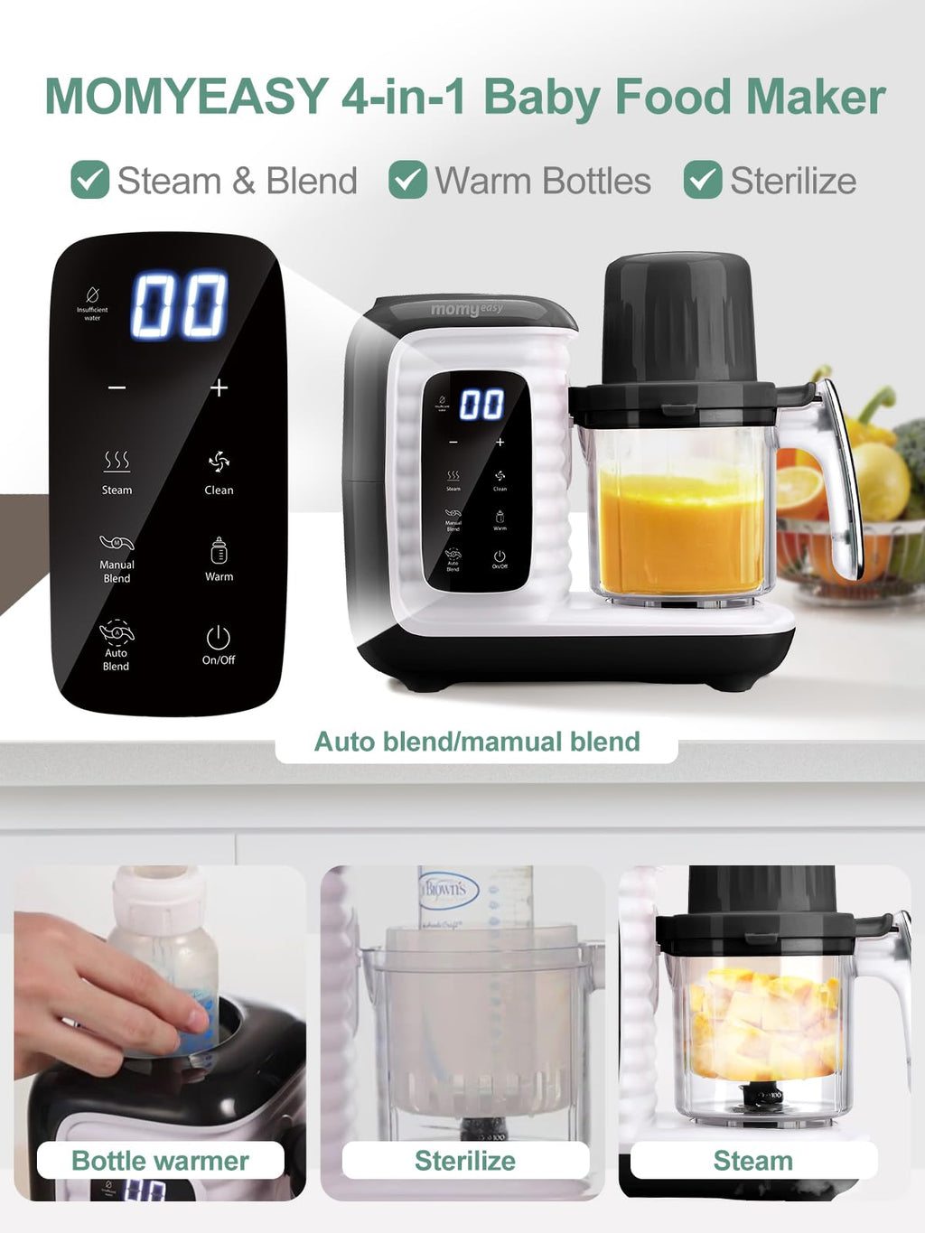 Baby Food Maker with Dual-Layer Steam Basket W439795