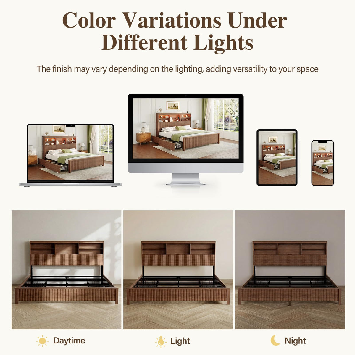 Queen Size Bed Frame with 4 Storage Drawers T373