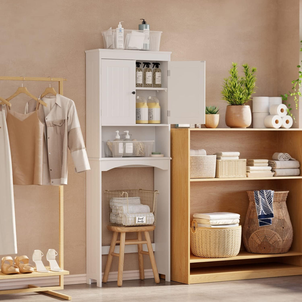 Over the Toilet Storage Cabinet with Adjustable Shelf, White U7644