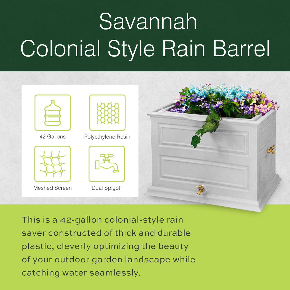 Rain Saver with Planter Top, 42 Gallon I763596
