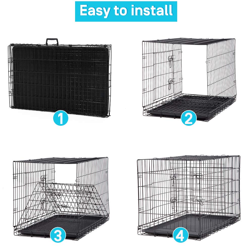 48 Inch Double-Door Dog Crate with Tray & Divider X861