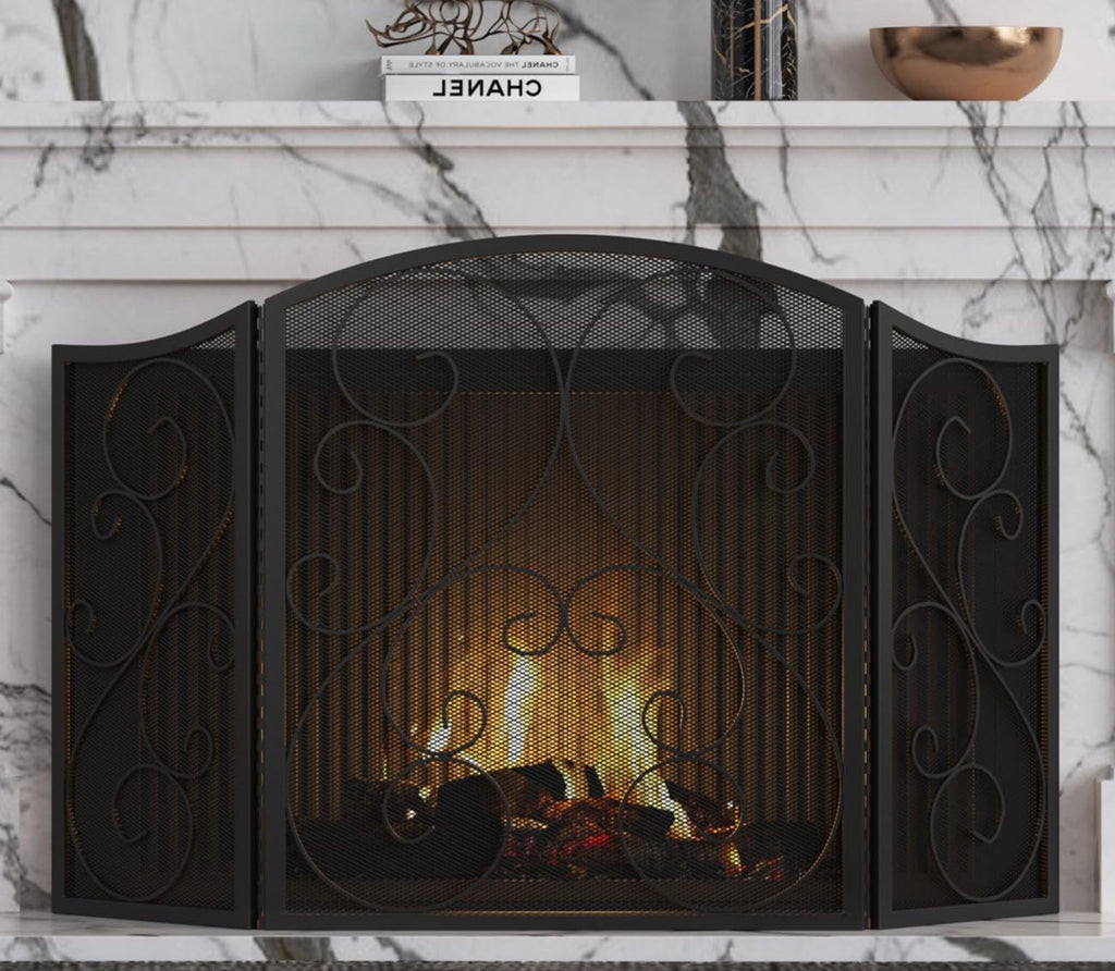 Wrought Iron Fireplace Screen 48×30 Inch E4792