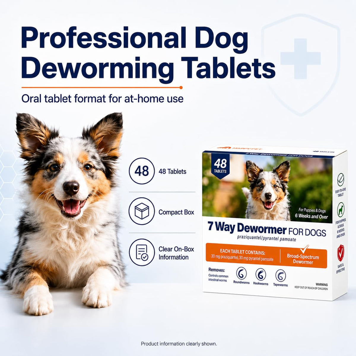 Pyrantel Pamoate & Praziquantel Canine Tablets 48 Tablets N919